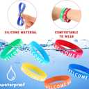 2 x Lenwen 72 Pcs Welcome Back to School Bracelets First Day of School Bracelets Silicone Wristbands Rubber Colorful Rewards Classmate School Gifts Kindergarten Semester Begins for School Party Supplies