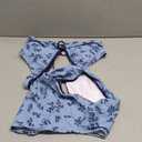 ZAFUL Womens High Waisted Bikini Sets Sexy V Neck Two Piece Swimsuit Cute Bow Ruched Bathing Suit L