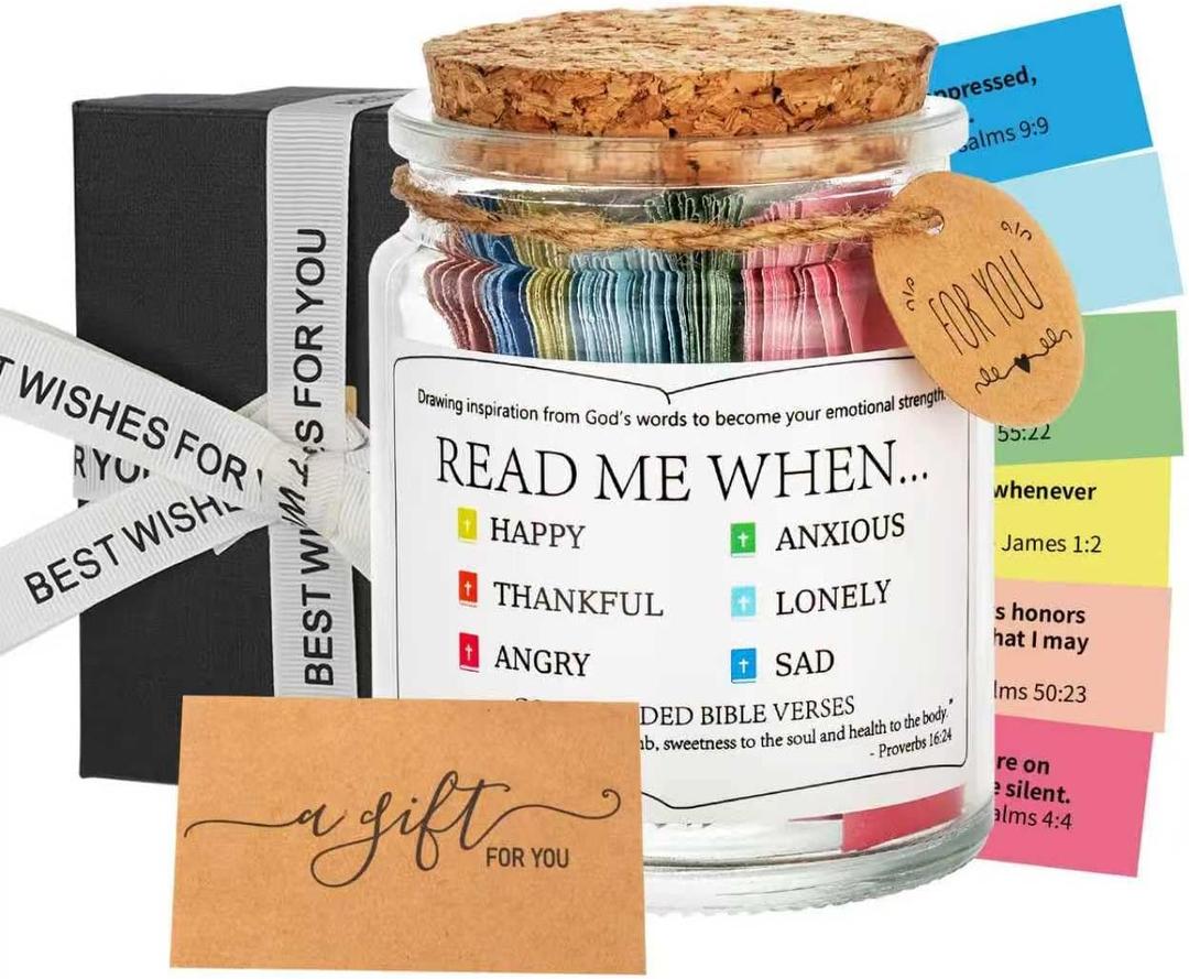 Bible Verse Jar, Scripture Prayer Cards Hope Holy Read Me When Bible Verses Jar, Religious Baptism Christian Gifts for Women Men