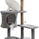 Cat Tree Cat Tower with Apartment Multi-Storey Cat House, Cat Scraping Hoop Column, Ladder, Platform and Indoor Cat Furniture Pet House for Kitten Dark Grey Furniture for Kitten Adult Cat