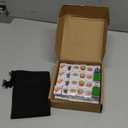 GRACIAS 2 Players Mahjong Block Set, Mahjong Tile Game with 50 Premium Green Tiles(30mm) Animal and Food Pattern, Portable Mahjongg Set with A Carry Bag