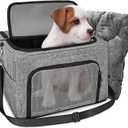 SlowTon Dog Booster Car Seat, Reinforce Metal Frame Safe Pet Car Seat with Seatbelt & Waterproof Pee Pad & Top Cover | Portable Collapsible Puppy Carrier Bag | for Small Dogs Cats (with Soft Pad)