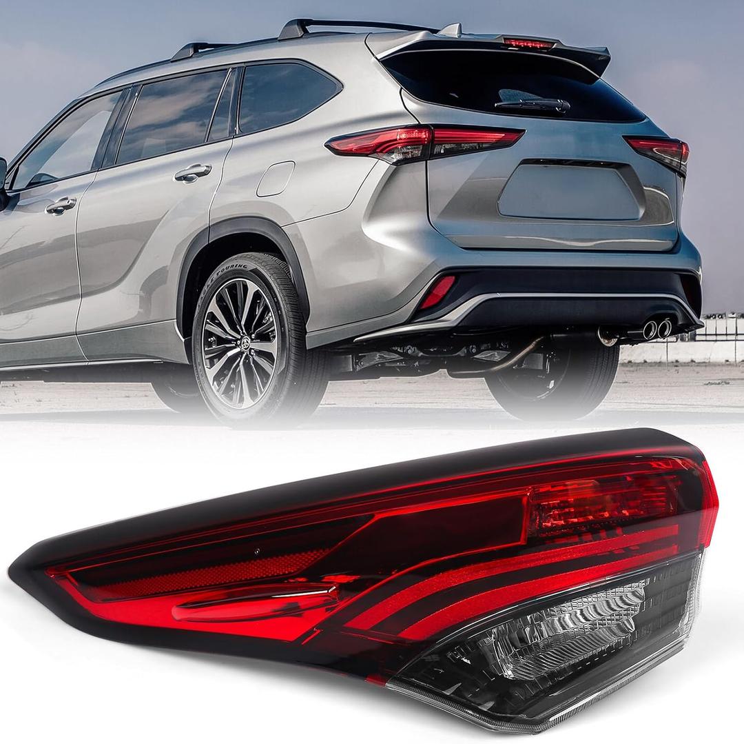 Huray Left Outer Tail Light for Toyota Highlander 2020-2023 Driver Side Taillight Lamp Assembly Replacement for TO2804156 815600E230