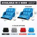 Stadium Seats with Back Support Wide, 4.7" Padded Bleacher Seat, 6-Position Reclining Bleacher Chairs with Back and Cushion, Sofa Style Ergonomic Design for Sports Games Baseball Football (22.5''Blue)
