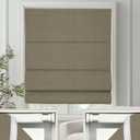 No Drill Roman Shades Cordless Blinds Blackout for Indoor Windows, Room Darkening Black Out Tension Rod No Hardware No Tools Inside Mount, Shade Size 27 Inches Wide 64 Inches High, Brown