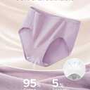 INNERSY Womens Underwear Cotton High Waisted Panties for Women Soft Jacquard Ladies Briefs 4 Pack (M)