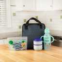 Dr. Browns Fold & Freeze Bottle Tote, Breastfeeding Essential Cooler Bag, 6 Baby Bottles Milk Storage - Black