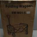 Collapsible Wagon, Large Capacity Camping Wagon with Wheels and Adjustable Handles - Foldable for Shopping, Fishing, Sports, Outdoor, Camping, Beaches - Black