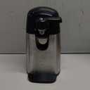 Amazon Basics 3-In-1 Electric Can Opener, Bottle Opener and Knife Sharpener, with Stainless Steel Blade, Magnetic Lid Holder, Automatic, Countertop, 50W, Black