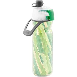 O2COOL Mist 'N Sip Misting Water Bottle 2-in-1 Mist And Sip Function With No Leak Pull Top Spout Reusable Sports Water Bottle - 20 oz (Geo Green)