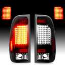 LED Tail Light Fit for 1997-2003 Ford F-150 and 2004 F-150 Heritage, for 1999-2007 F-250 F-350 Super Duty, Rear Brake Lamp Taillight Assembly Clear Lens (Fit Fleetside Models