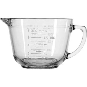 Anchor Hocking Batter Bowl, 2 Quart Glass Mixing Bowl (1 Count, Clear)