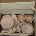 Yowlieu 10 Pcs Wooden Sensory Bin Tools for Toddlers & Preschool Children, Montessori Sensory Wooden Toys Fine Motor Learning Pretend Play Sensory Tools for Kids