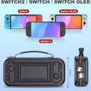 LIFUFUTEE Switch 2 Case for Nintendo Switch 2 (2025)  Switch Carrying Case Shockproof Hard Shell Protective for Switch 2 Accessories, Portable Travel Case Holds 10 Game Cartridges (Black-Small)