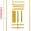 Gold Wedding Arch Backdrop Stand, 6.6FT*3.3FT Square Balloon and Flower Metal Frame for Ceremony, Anniversary, Party, Baby Shower Photo Booth Decoration.