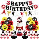 KEFAN Karate Sports Party Supplies - Taekwondo Birthday Banners, Cake Toppers, Table Centerpieces, Balloons for Boy Girl Party