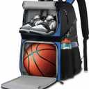 LOINTET Basketball Bag Backpack with Ball Holder Shoes Compartment, Large Basketball Accessories Sports Bag (Blue)