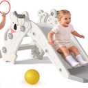 Babytronic 4 in 1 Toddler Slide for Toddlers Aged 1-3 Indoor Outdoor White, 43.4"L x 12.6"W x 19.5"H
