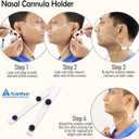 Acanthus - Nasal Cannula Holder - Adjustable Oxygen Tube Holder - Elastic Snap Button Design - Latex-Free - Ear Protection - Made in USA