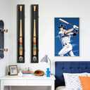 Picrit 39.3x4.9 Baseball Bat Collectible Shadow Box Display Case with Tempered Glass & Metal Latch Lock, Acrylic Baseball Stand, Vertical/Horizontal Hanging for Precious Sports Memorabilia, 1 Pack