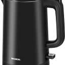 Electric Kettle Small for Tea & Coffee, 0.8L (27OZ) Double Wall Stainless Steel Hot Water Boiler, Fast Boiling Water Heater & Teapot with Auto Shut-Off, Boil-Dry Protection