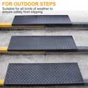 Spurtar 35" x 9.85" Rubber Stair Treads, 5Pack Outdoor Stair Treads Non-Slip with Nosing for Wooden Concrete Marble Tile Metal Steps Black