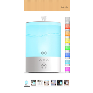 Everlasting Comfort 2.5L Top Fill Humidifier for Bedroom – Quiet, Easy to Fill & Clean, 24HR Runtime, Night Lights, Timer, Ultrasonic Cool Mist, Auto Shut-Off, Essential Oil Diffuser - White