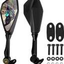 Motorcycle Rear View Mirrors for Kawasaki Ninja 400 300 650 500 250 ZX6R 636 EX400 EX300, 360 Rotating ABS Racing Side Mirror Replacement, Compatible with Ninja 2011-2025 Accessories
