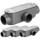Tandefio 4 Pcs 3/4 Inch Threaded T Type Conduit Body, Stamped Steel Cover, Die Cast Aluminum Junction Box