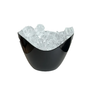Insulated Ice Bucket for Parties 8L, Large Drink Bucket for Cocktail Bar, Plastic Ice Holder (Black)