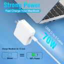 Charger for MacBook Air 13 15 inch MacBook Pro 14 inch M5 M3 M2 M1 2026 2025 2024 2023 2022 2021, 70W USB C Power Adapter, 6.6FT USB C to 3 Braided Cable with LED, Powerful Connect, Original Quality