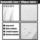 Hotel Style Cotton Shower Curtain with Snap-in Fabric Liner, Mesh Window Top, Honeycomb Waffle Weave Cotton Blend Fabric, Washable, White, 72x72 Inches