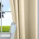 Mrs.Naturall Beige Curtains 54 Inch Long for Bedroom,Room Darkening 80% Blackout Thermal Insulated Black Out Curtains 54 in Length 2 Panels Set