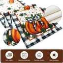4 x Artscope Pumpkin Bow Buffalo Plaid Fall Table Runner,Thanksgiving Holiday Kitchen Dining Table Decoration for Fall Home Decor 13x108 Inch (Orange Black)