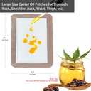 2 x 20 Pack Disposable Castor Oil Pack Wrap for Stomach, 8 x 6 inches Castor Oil Patch Organic Cotton, Self-Adhesive, Anti Leakage, No Wash Portable Pad Kits for Men Women for Home Travel