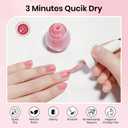 SUPWEE Pink Regular Nail Polish Non Gel, Quick Dry Finger Nail Lacquer Glossy Salon Manicure DIY at Home 0.54 fl.oz