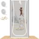 New Reinforced Cat Screen Door, Fits Door Size 30''x 80'' Heavy Duty Pets Proof Screen Door with Bilateral Zipper, Prevent Dogs Cats Running Out from Home, Bedroom,Living Room, Kitchen Patio Door