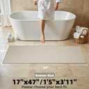 Large Bathroom Rugs Runner Non Slip Bath Mat 17" x 47", Quick Dry Bath Mat, Machine Washable Bathroom Rugs, Beige, Thin Bath Mat