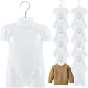 Tioncy 10 Pcs Children's Plastic Mannequin Kid Dress Form 2-3 Years Half Body Child's Mannequin Torso with Hanger for Clothing Display(White), 14 inches , 15.75 inches