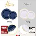 Hioasis 175pcs Blue and Silver Plastic Plates - Elegant Disposable Dinnerware Set Suitable for 25 Guests Include 10.25" Dinner & 7.5" Dessert Plates, Cutlery, Napkins, Cups for Party & Wedding