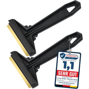 Car Ice Scraper Brass Blade - fast, easy & efficient - [ 2 Pack ] Brass Ice Scraper for Car - Ice Scrapers for Car Windshield Ice Scraper - Original Murska from Europe - for Winter - A054-2 Black