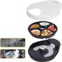 UBPET Cat Wet Food Automatic Feeder with Cooling, Semiconductor Refrigeration, with Timer, 5 Food Compartments for 330g Pet Food Each, Premium Meal Plates, Washable, for Cats