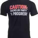 Caution: Bachelor Party in Progress | Stag Guys Night Out Wedding Unisex T-Shirt (Black)