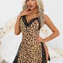 Womens Lingerie Sexy Nightgowns for Women Lace Chemise Sexy Night Gowns Womens Sleepwear with Side Slit S-XXL (S)