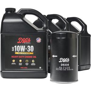 Doc's Diesel 5.9L and 6.7L Cummins Oil Change Kit for RAM 2500, 3500, 4500, 5500 1989-2024, 10W-30 Full Synthetic Engine Oil | 3-Gallon