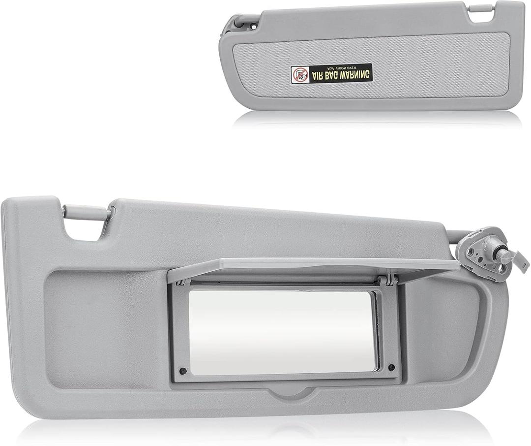 Right Passenger Side Sun Visor for Honda Civic 2006 2007 2008 2009 2010 2011 EX LX Sedan SI Coupe, Replace for 83230-SNA-A01ZA Gray, Without Light