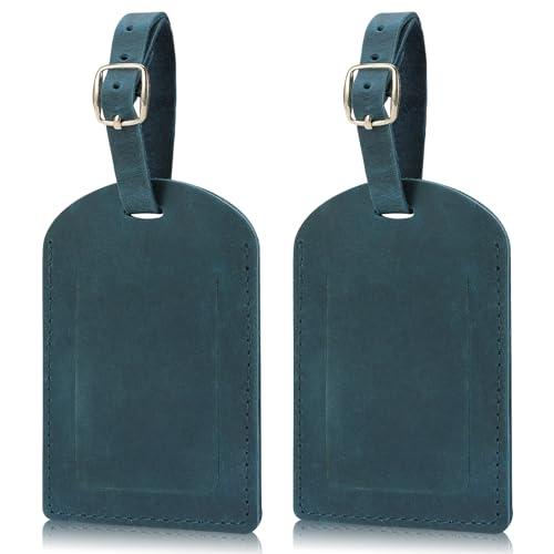 Ringsun Leather Luggage Tag for Suitcases ID Tags Bag Tags for Luggage (2 Pack)