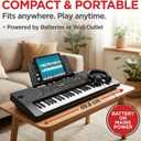 RockJam 49 Key Keyboard Piano,Sheet Music Stand, Piano Note Stickers & Simply Piano Lessons, Full-Size