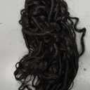 Boho Faux Locs With Curly Human Hair Curls Mixed 24 Inch Pre-Looped Crochet Bohemian Locs Hair 24Inch 1B