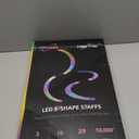 POILOVES LED POI Staffs SShape with 241 Color Light Modes USB Rechargeable Magic LED SStaffs Customized Colors, Profound Visual Effect